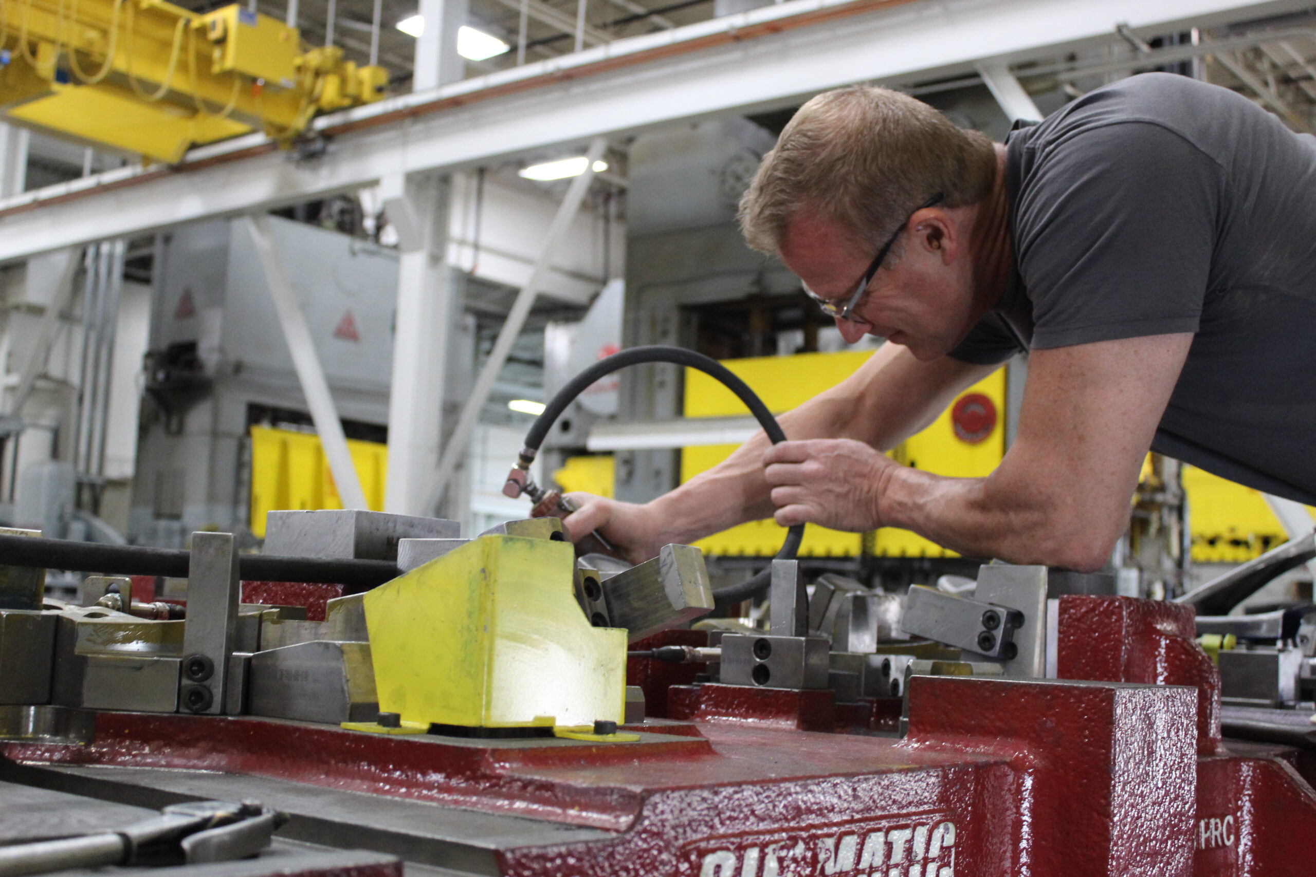 A man working with machines
